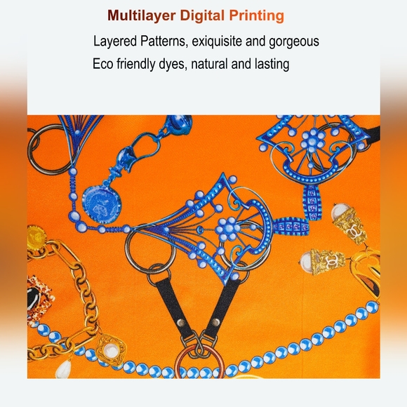 Silk Hair Bandana, Elegant Neck Scarf Mulberry Silk Scarf Small Square 21"x21" - Picture 5 of 6